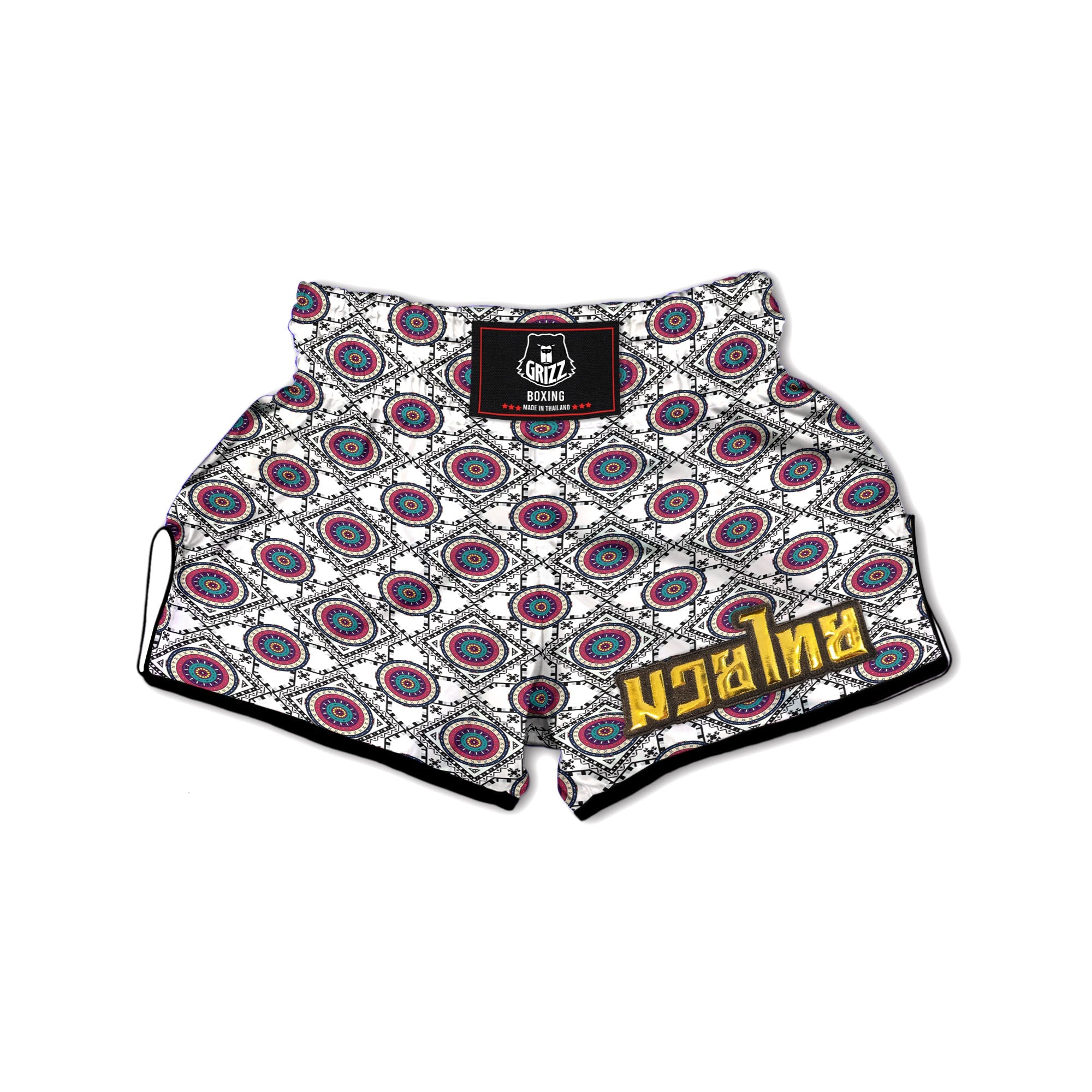 Inspired Native Indian Print Pattern Muay Thai Boxing Shorts-grizzshop