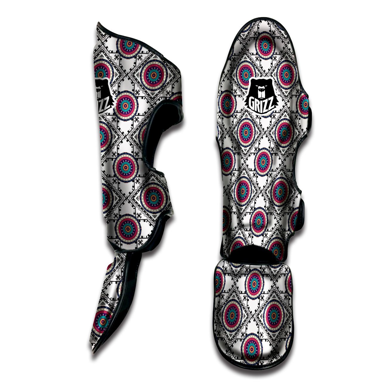Inspired Native Indian Print Pattern Muay Thai Shin Guards-grizzshop
