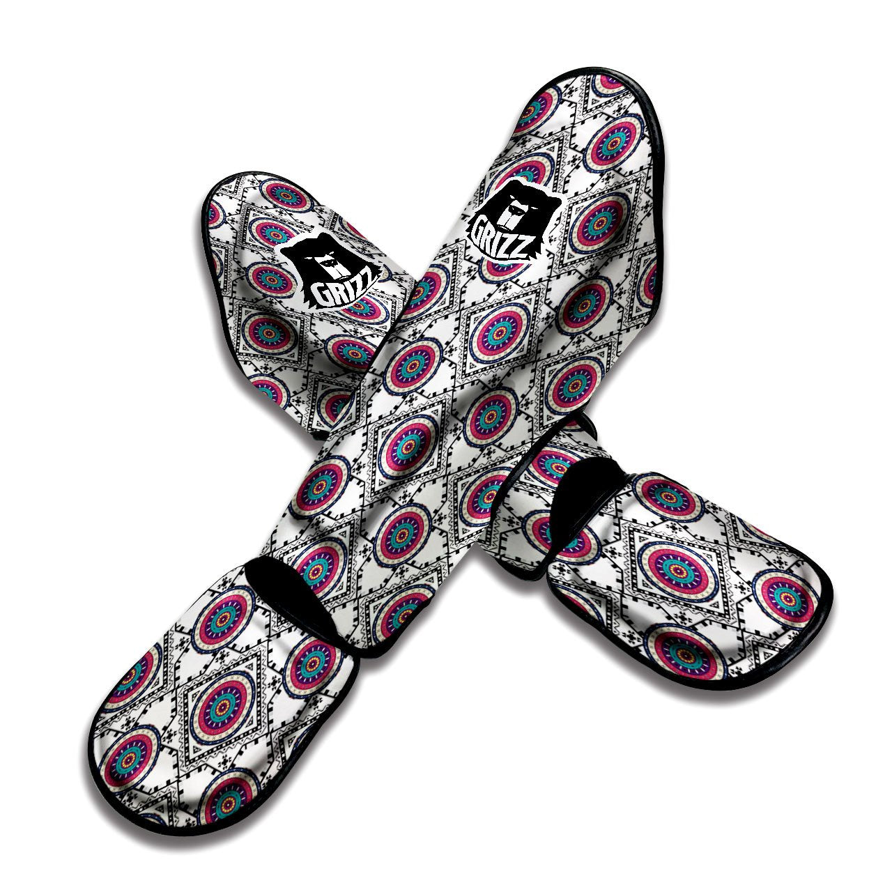 Inspired Native Indian Print Pattern Muay Thai Shin Guards-grizzshop