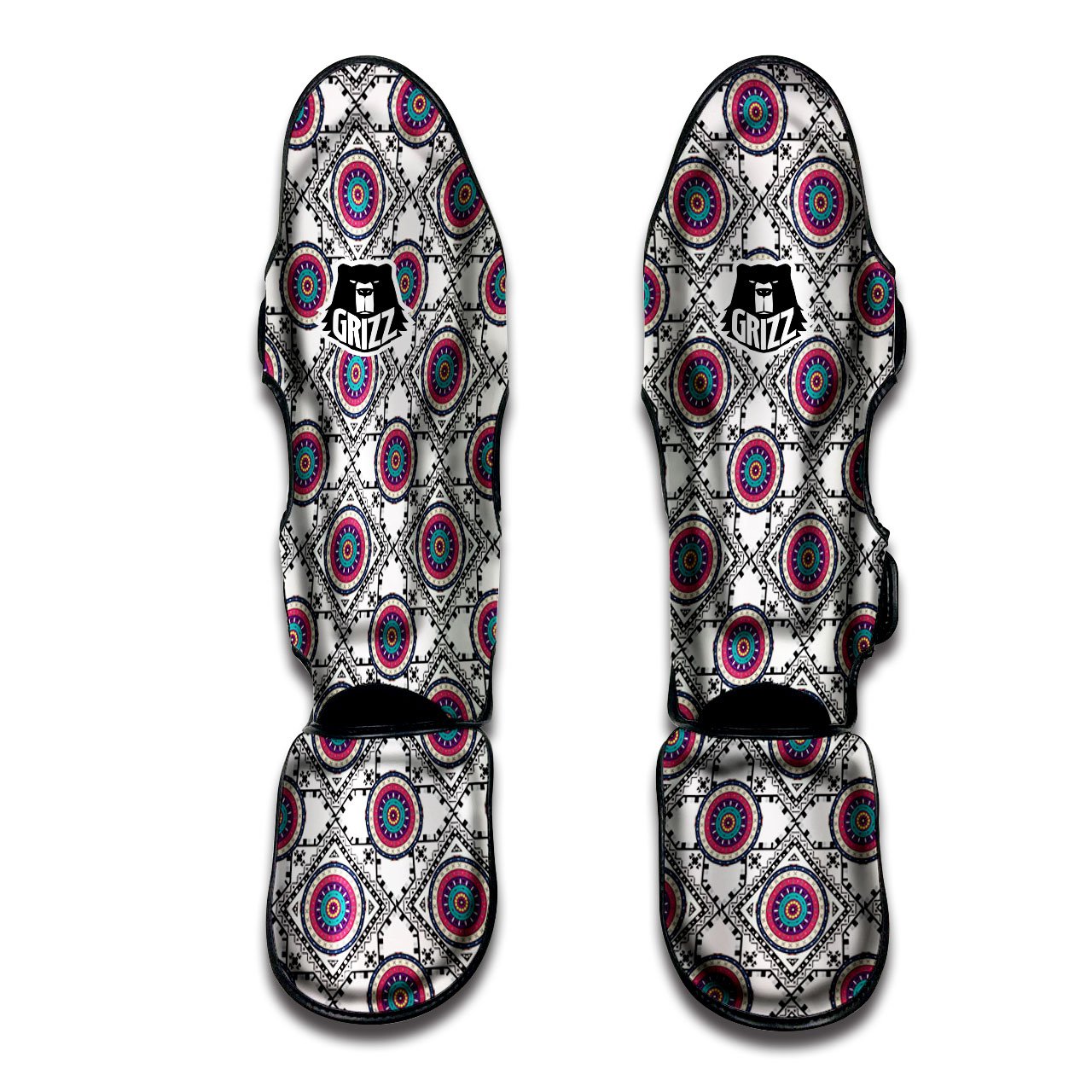 Inspired Native Indian Print Pattern Muay Thai Shin Guards-grizzshop