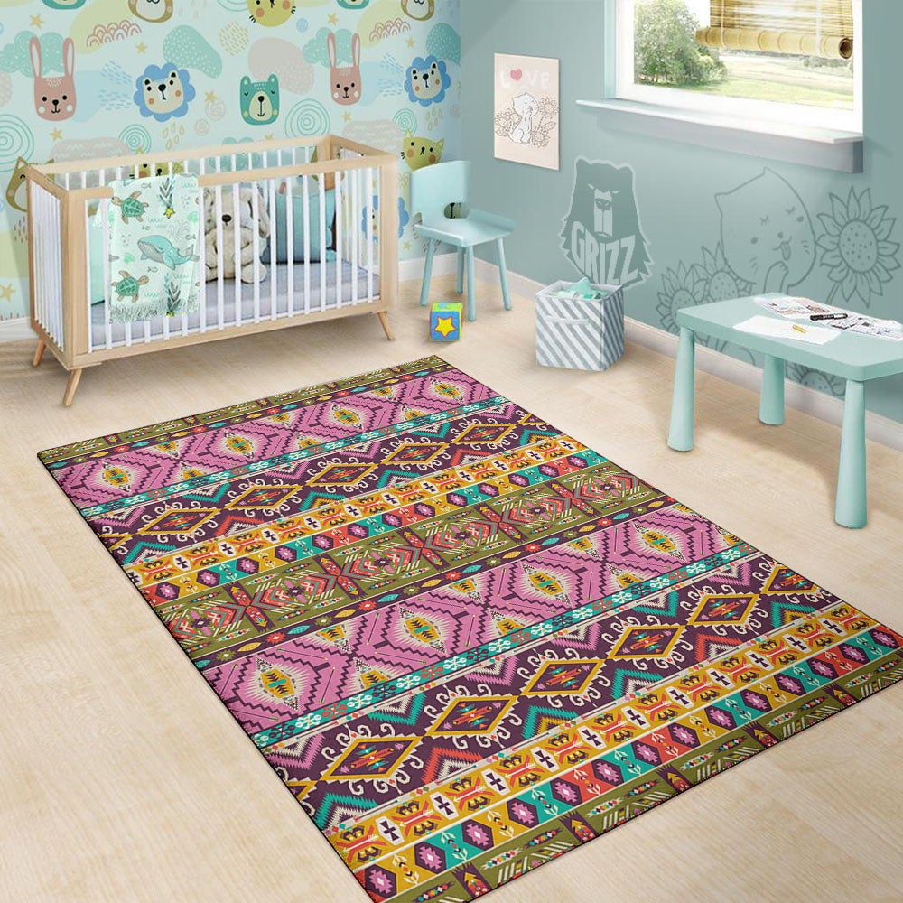Inspired Native Print Pattern Floor Mat-grizzshop