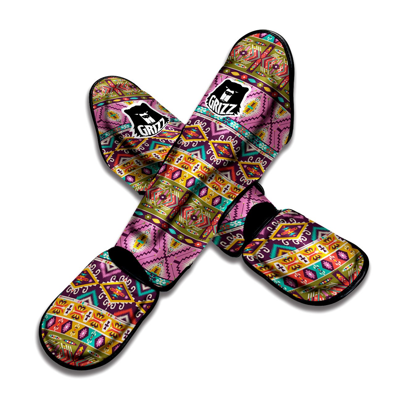 Inspired Native Print Pattern Muay Thai Shin Guards-grizzshop