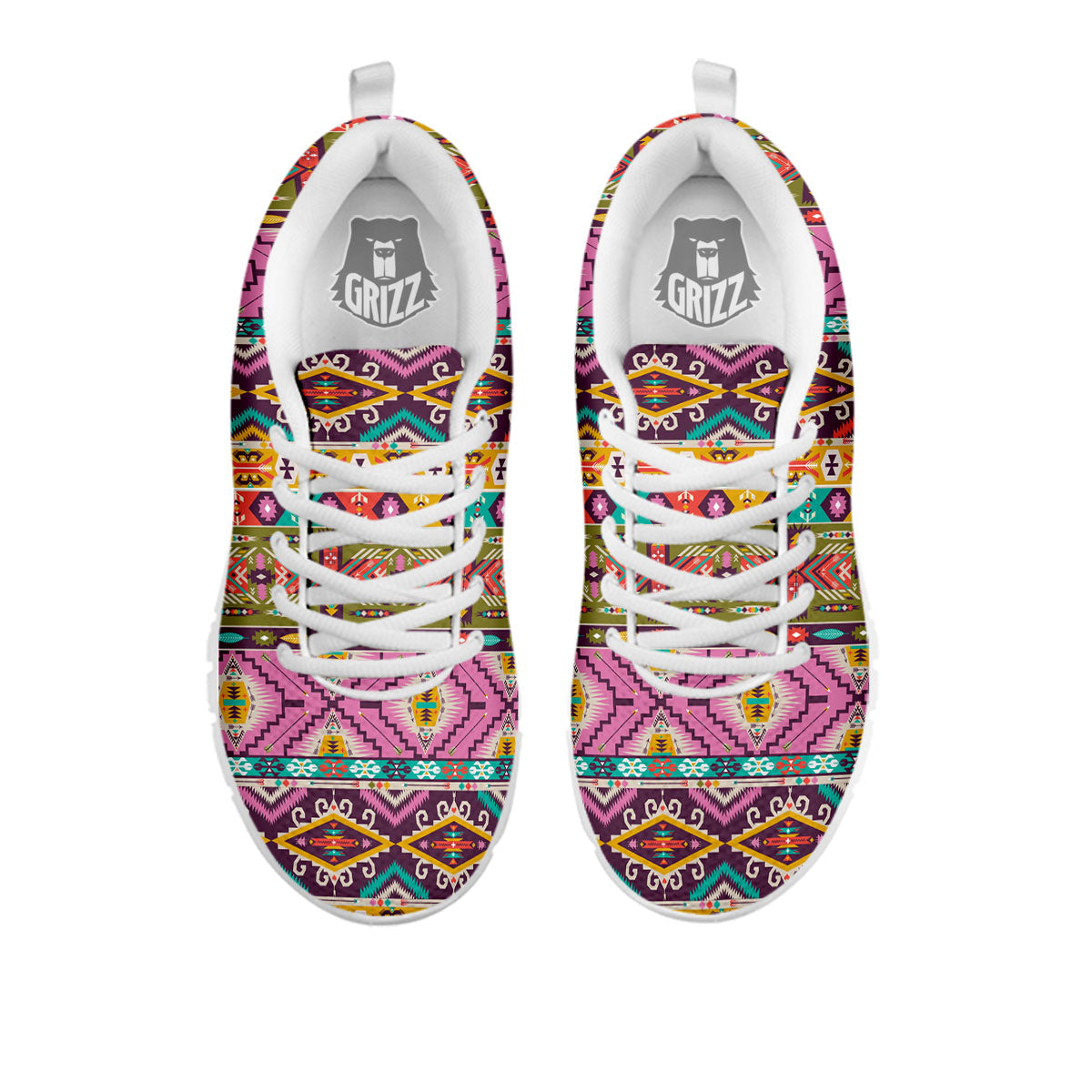 Inspired Native Print Pattern White Sneaker-grizzshop