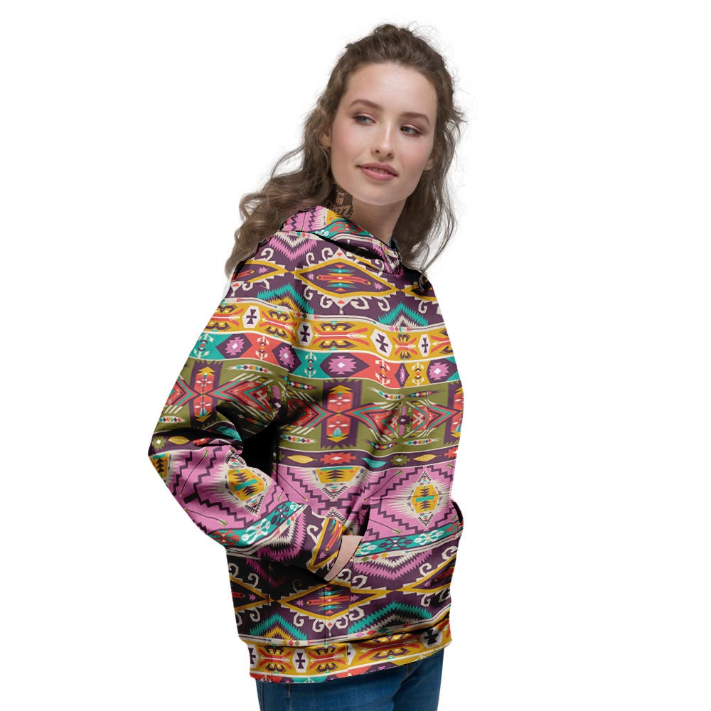 Inspired Native Print Pattern Women's Hoodie-grizzshop