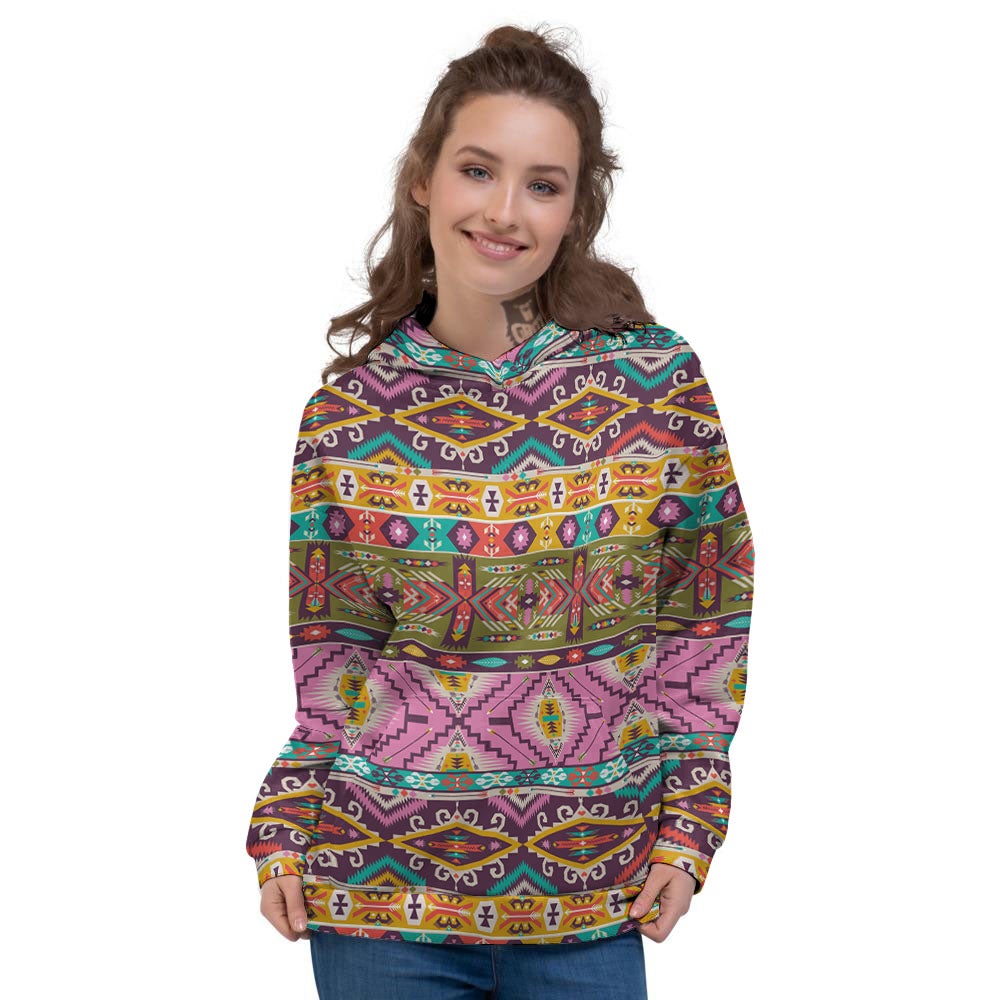 Inspired Native Print Pattern Women's Hoodie-grizzshop