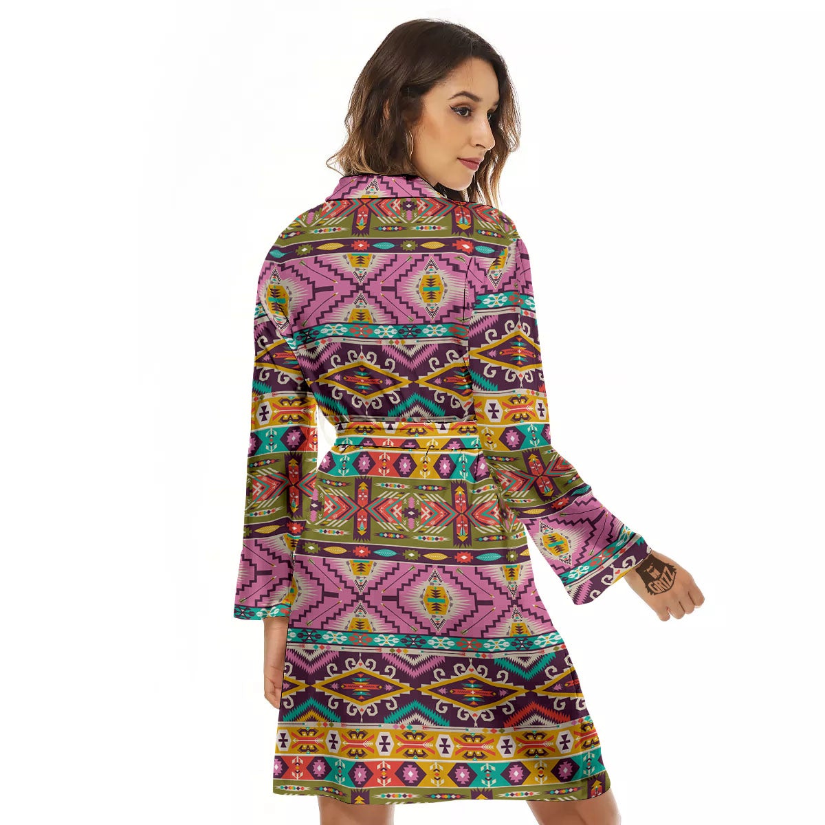 Inspired Native Print Pattern Women's Robe-grizzshop