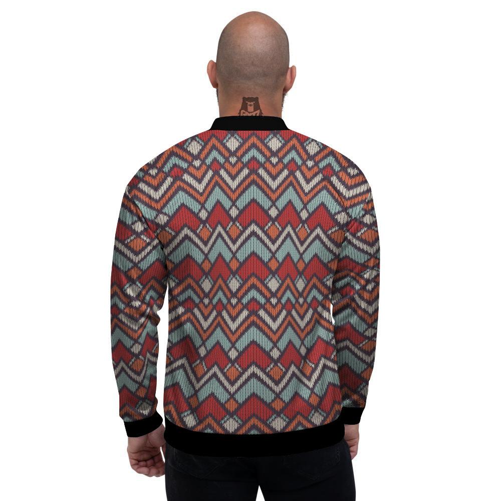 Inspired Native Tribal Print Pattern Men's Bomber Jacket-grizzshop