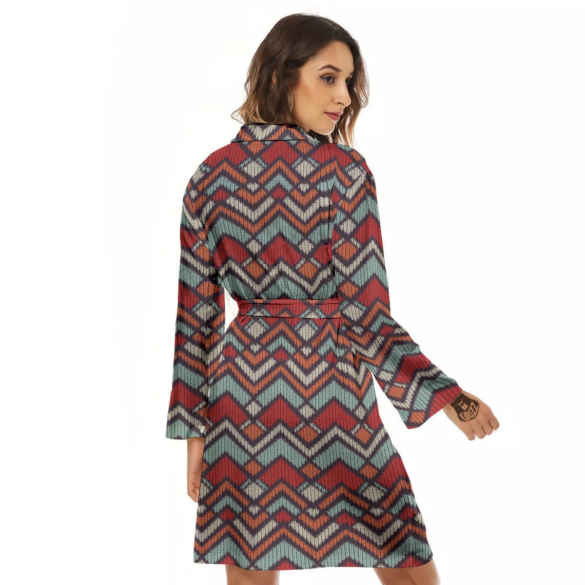 Inspired Native Tribal Print Pattern Women's Robe-grizzshop