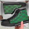 Irish Tartan Saint Patrick's Day Print Pattern Black High Top Shoes-grizzshop