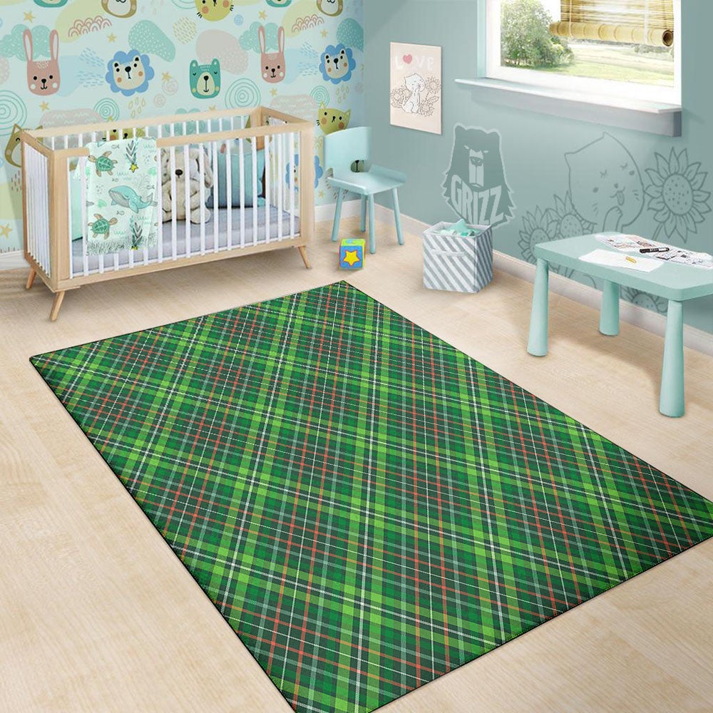 Irish Tartan Saint Patrick's Day Print Pattern Floor Mat-grizzshop