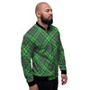 Irish Tartan Saint Patrick's Day Print Pattern Men's Bomber Jacket-grizzshop