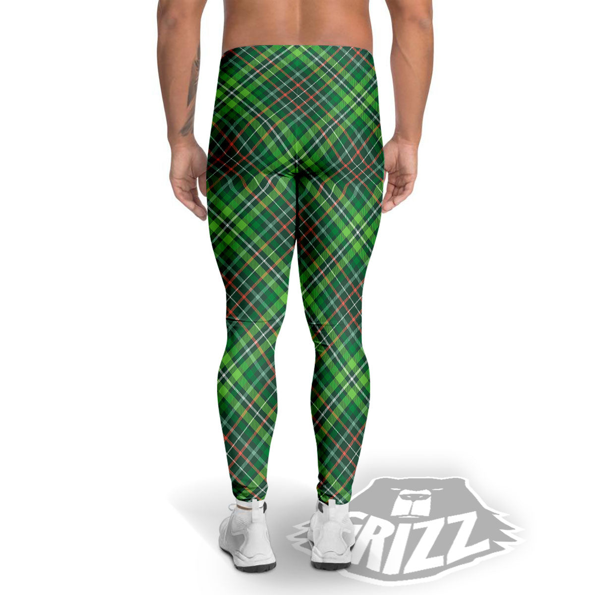 Irish Tartan Saint Patrick's Day Print Pattern Men's Leggings-grizzshop