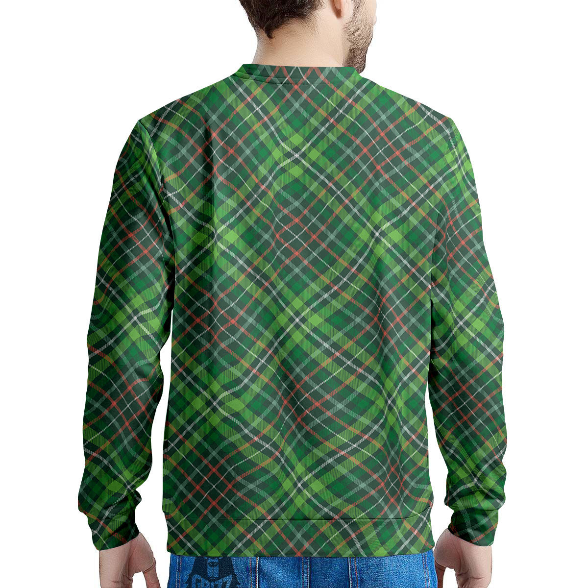 Irish Tartan Saint Patrick's Day Print Pattern Men's Sweatshirt-grizzshop