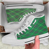 Irish Tartan Saint Patrick's Day Print Pattern White High Top Shoes-grizzshop