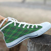 Irish Tartan Saint Patrick's Day Print Pattern White High Top Shoes-grizzshop