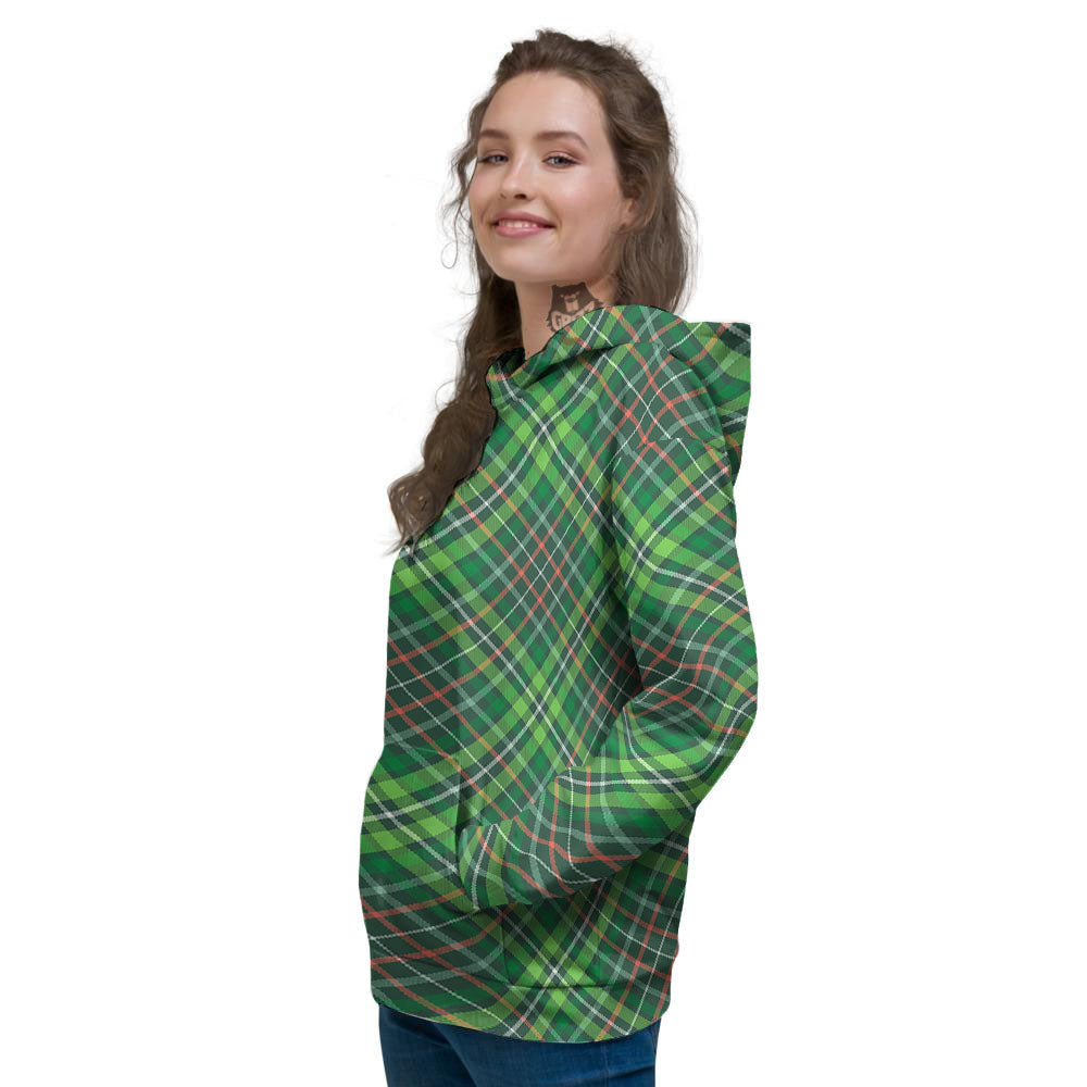 Irish Tartan Saint Patrick's Day Print Pattern Women's Hoodie-grizzshop