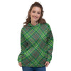 Irish Tartan Saint Patrick's Day Print Pattern Women's Hoodie-grizzshop