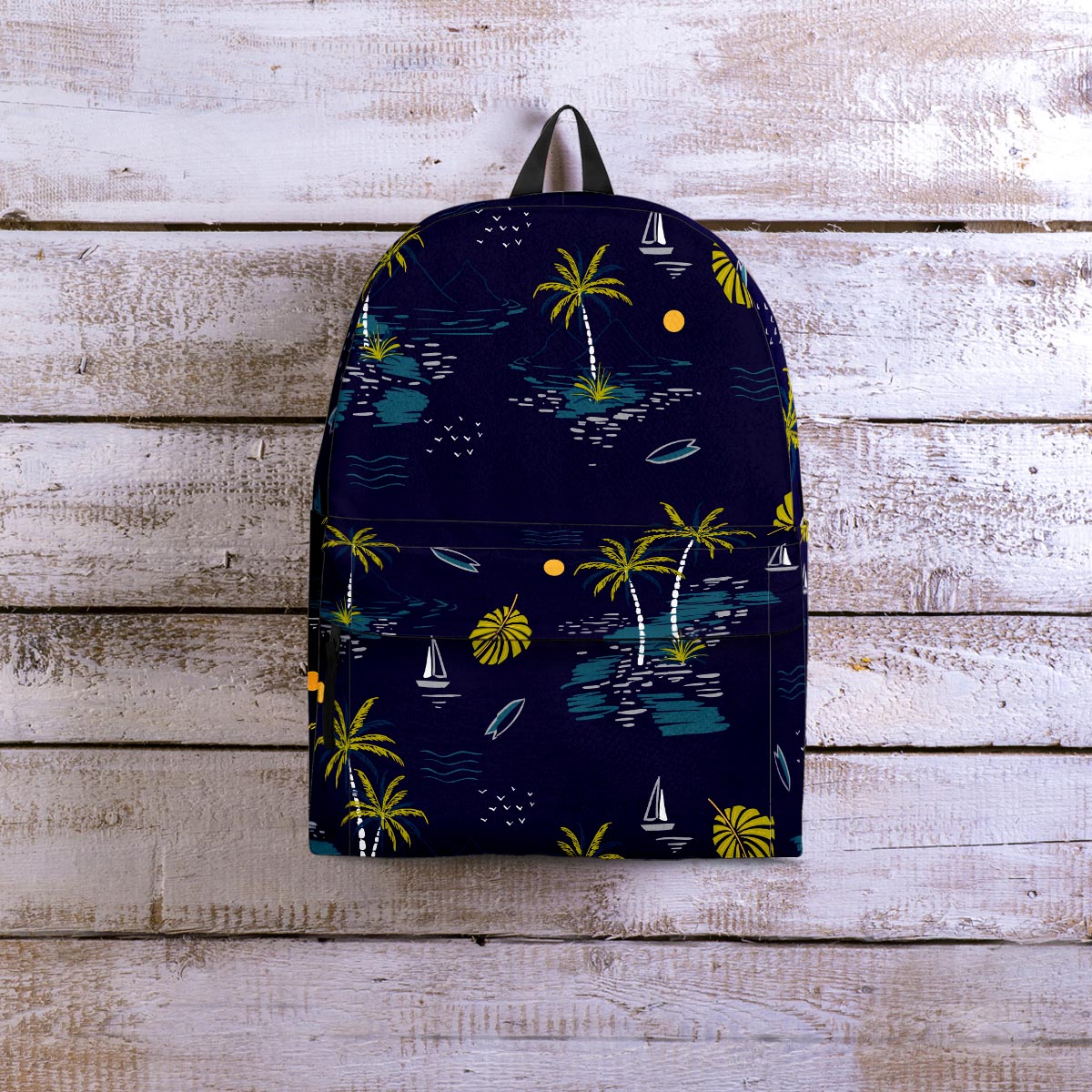 Island Palm Tree Hawaiian Print Backpack-grizzshop