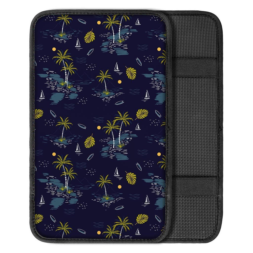 Island Palm Tree Hawaiian Print Car Console Cover-grizzshop