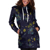 Island Palm Tree Hawaiian Print Hoodie Dress-grizzshop