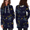 Island Palm Tree Hawaiian Print Hoodie Dress-grizzshop