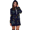 Island Palm Tree Hawaiian Print Hoodie Dress-grizzshop