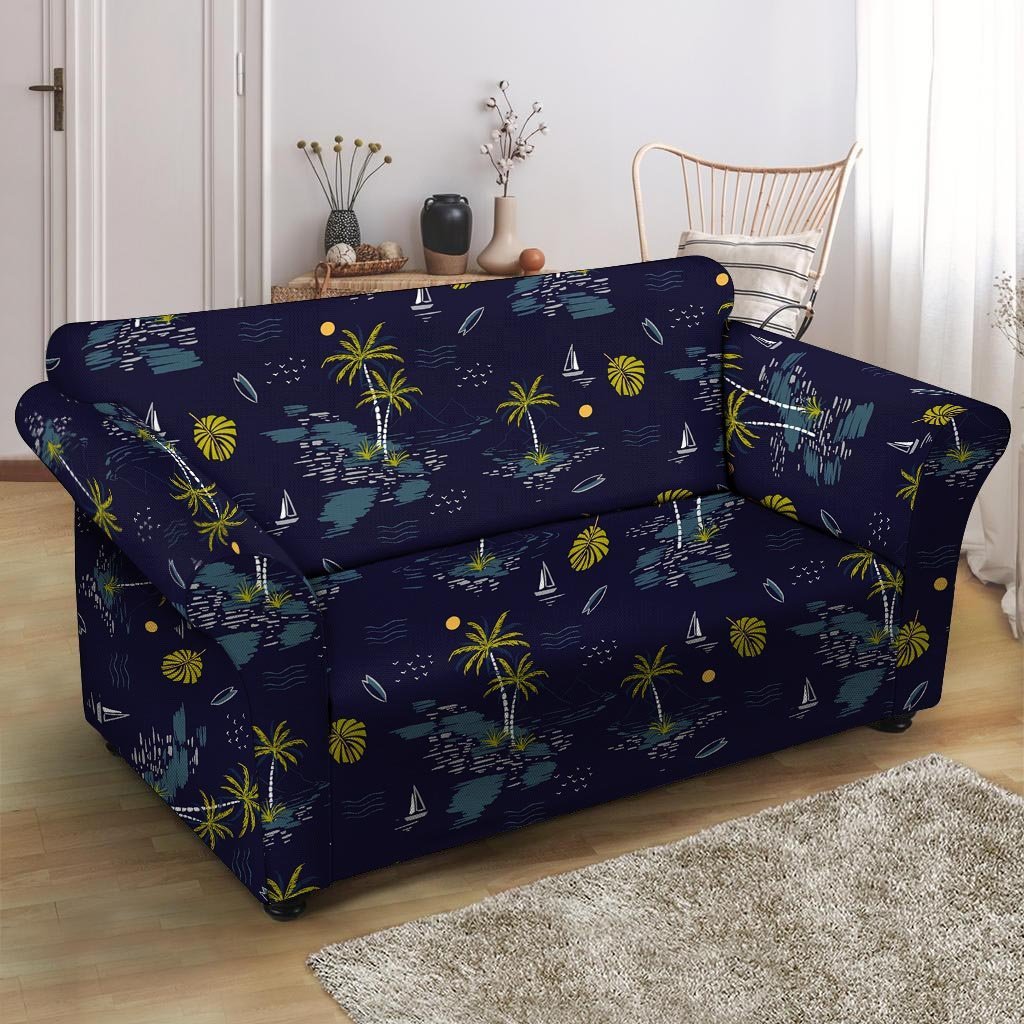 Island Palm Tree Hawaiian Print Loveseat Cover-grizzshop