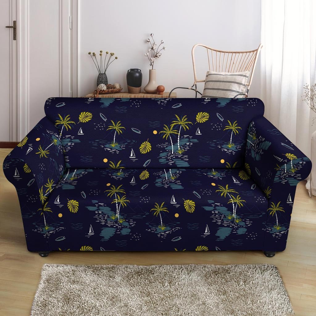 Island Palm Tree Hawaiian Print Loveseat Cover-grizzshop