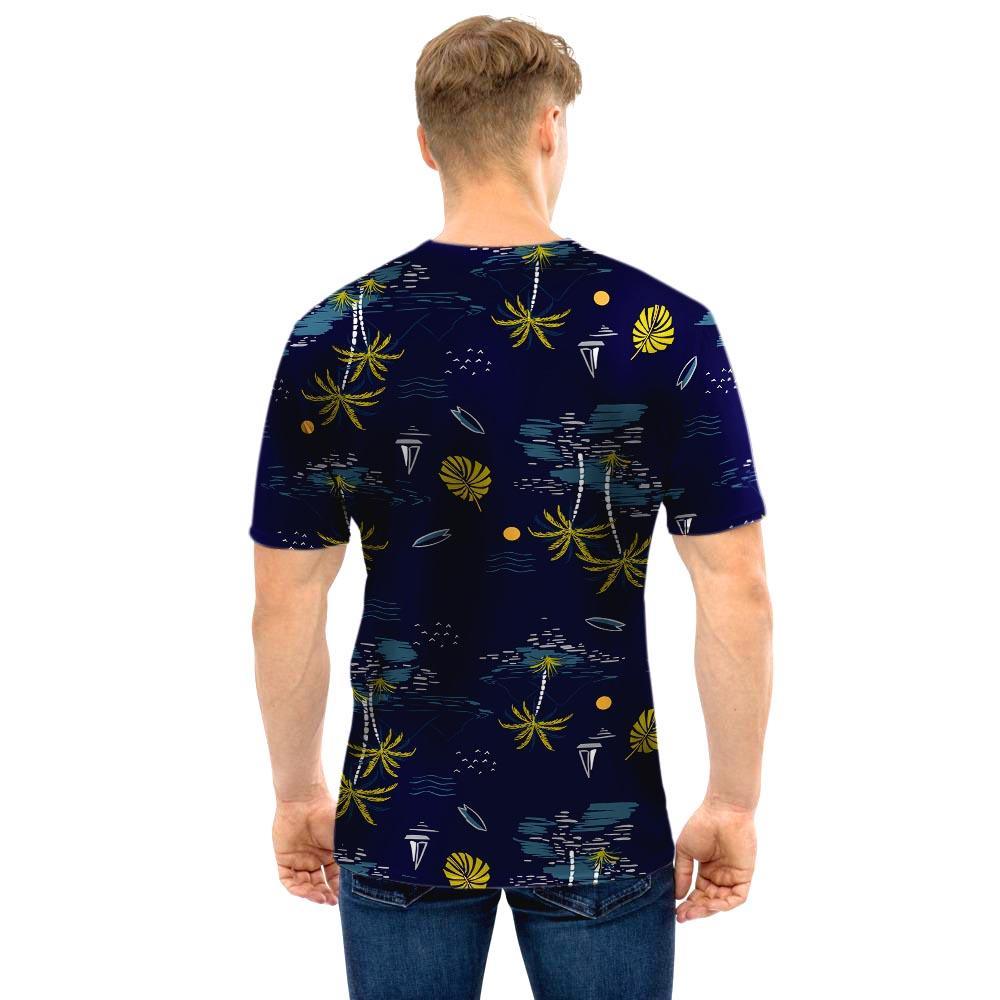 Island Palm Tree Hawaiian Print Men T Shirt-grizzshop