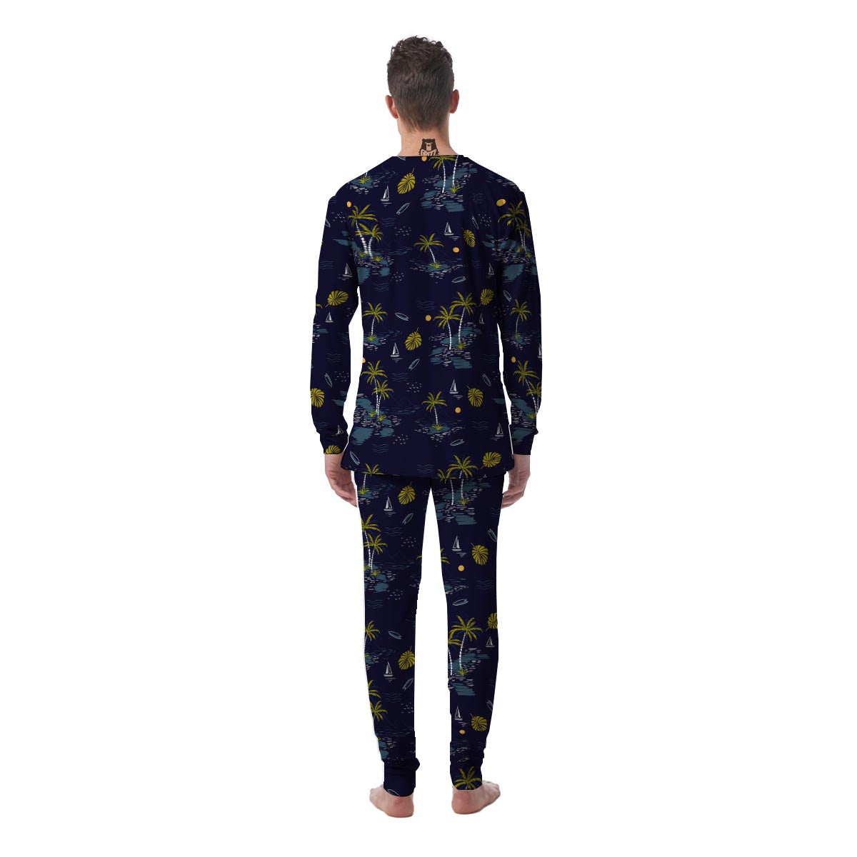 Island Palm Tree Hawaiian Print Men's Pajamas-grizzshop