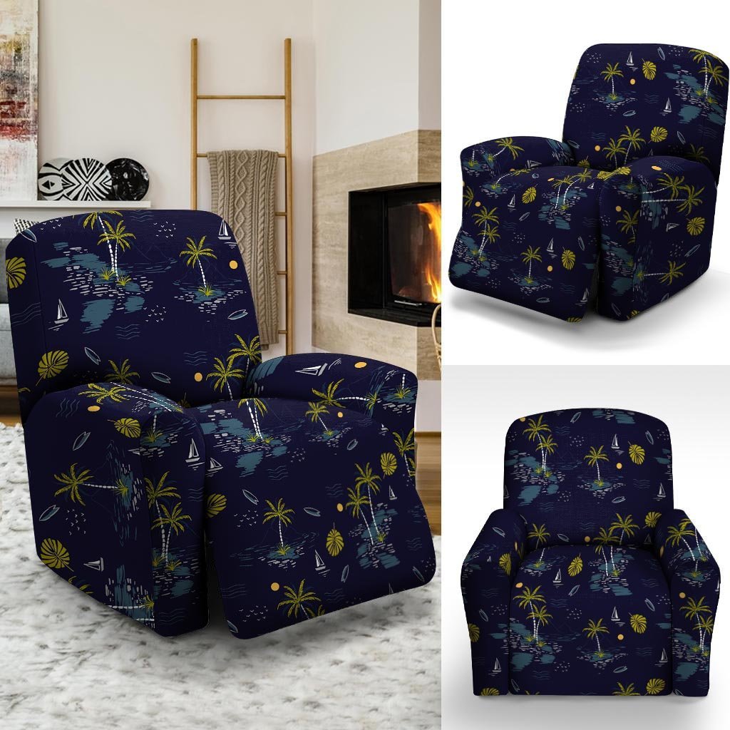 Island Palm Tree Hawaiian Print Recliner Cover-grizzshop