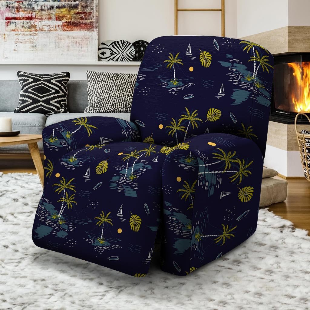 Island Palm Tree Hawaiian Print Recliner Cover-grizzshop