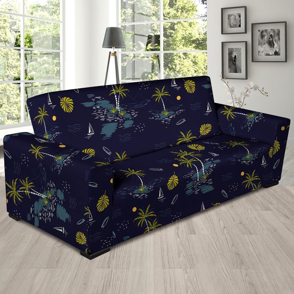 Island Palm Tree Hawaiian Print Sofa Cover-grizzshop