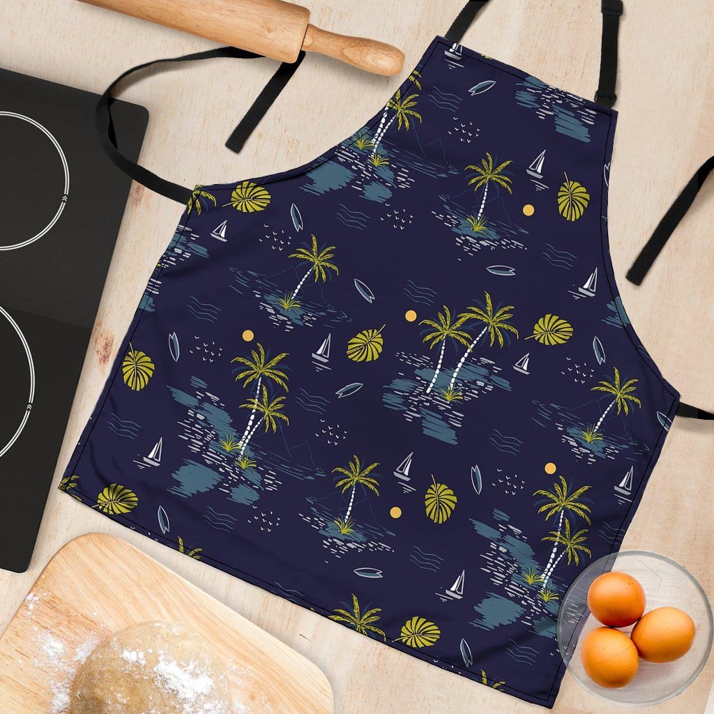 Island Palm Tree Hawaiian Print Women's Apron-grizzshop