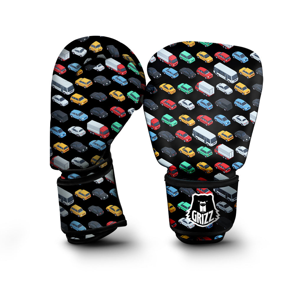Isometric Cars Colorful Print Pattern Boxing Gloves-grizzshop
