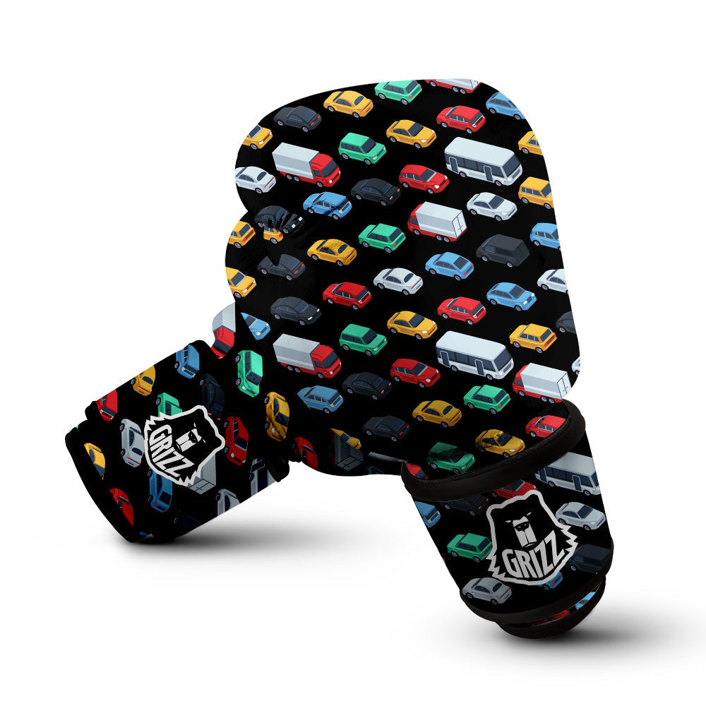 Isometric Cars Colorful Print Pattern Boxing Gloves-grizzshop