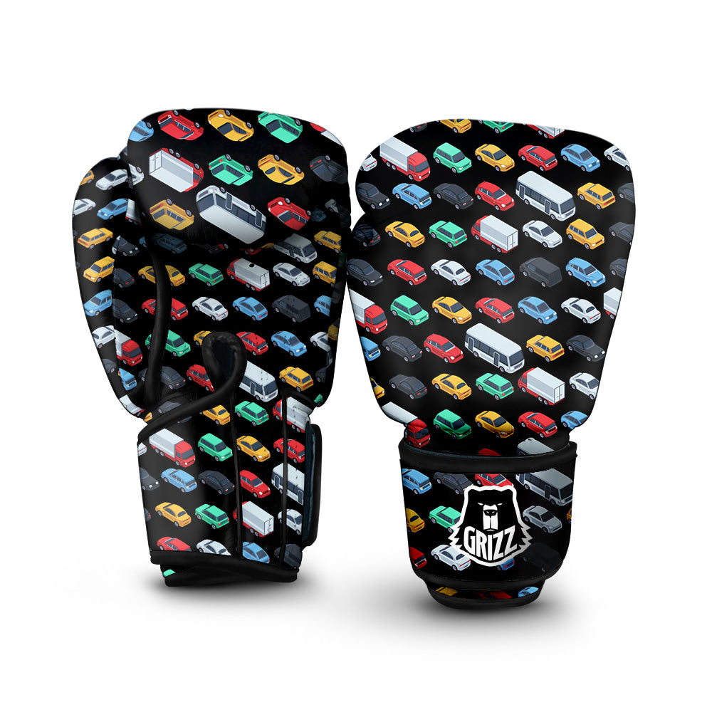 Isometric Cars Colorful Print Pattern Boxing Gloves-grizzshop