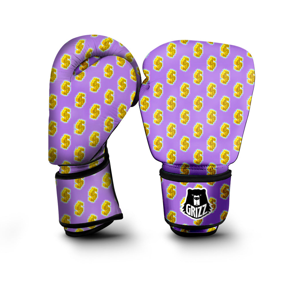 Isometric Gold Dollar Print Pattern Boxing Gloves-grizzshop