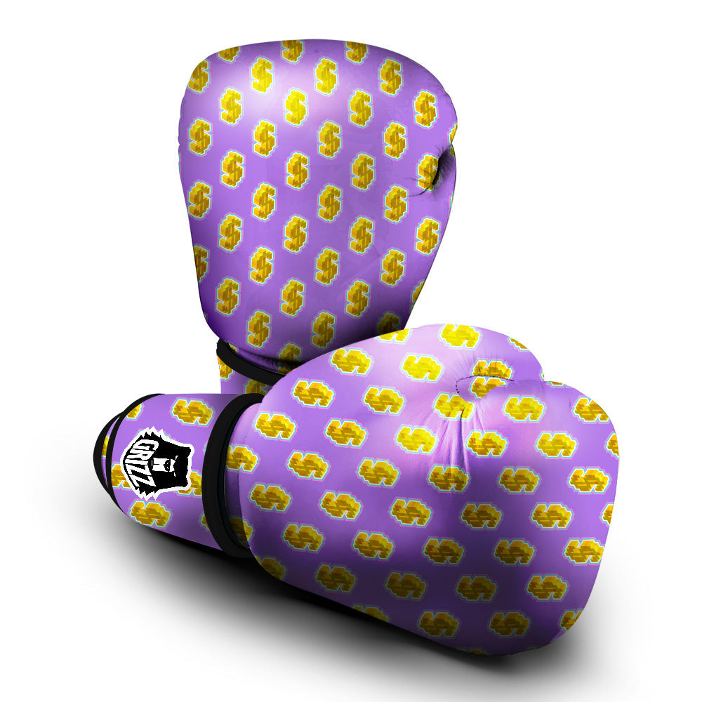Isometric Gold Dollar Print Pattern Boxing Gloves-grizzshop