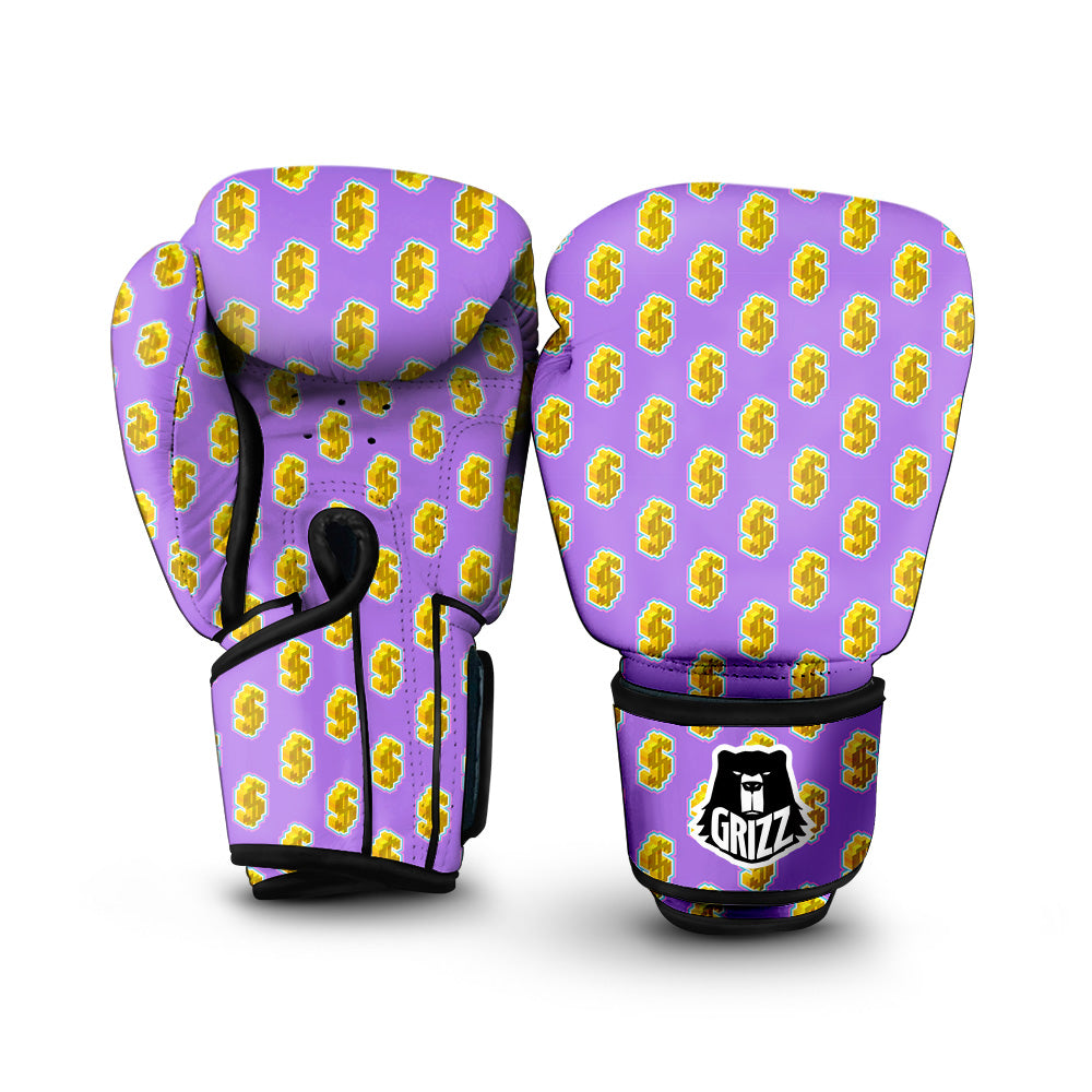 Isometric Gold Dollar Print Pattern Boxing Gloves-grizzshop