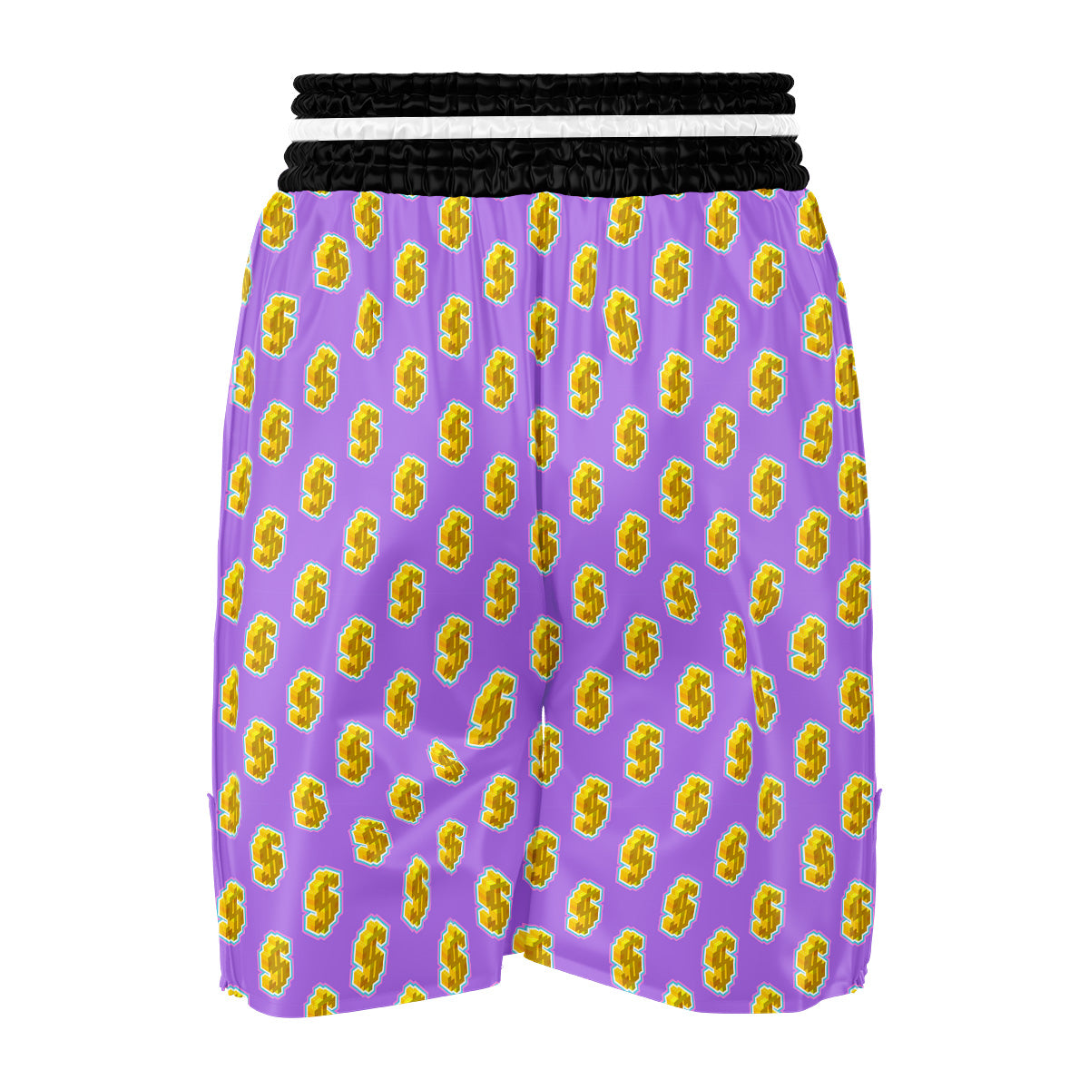 Isometric Gold Dollar Print Pattern Boxing Shorts-grizzshop
