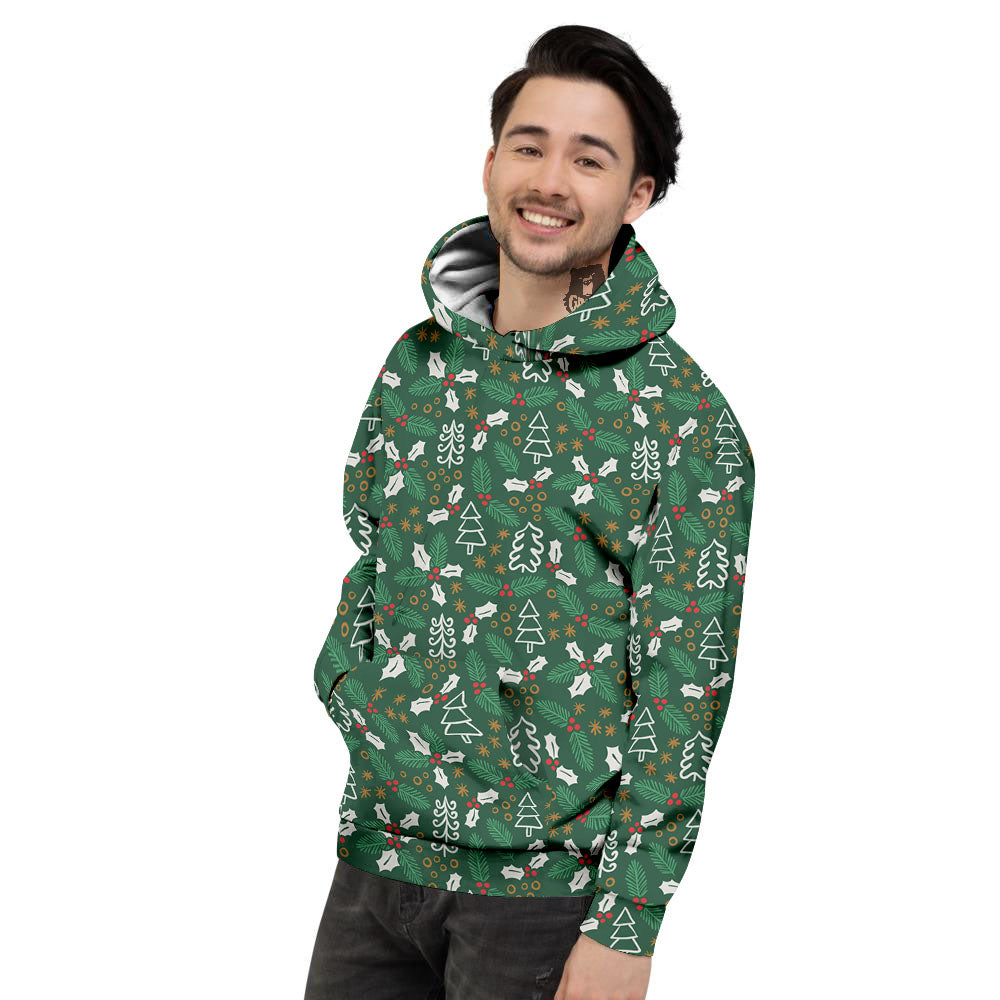 Ivy Leaf Christmas Print Pattern Men's Hoodie-grizzshop