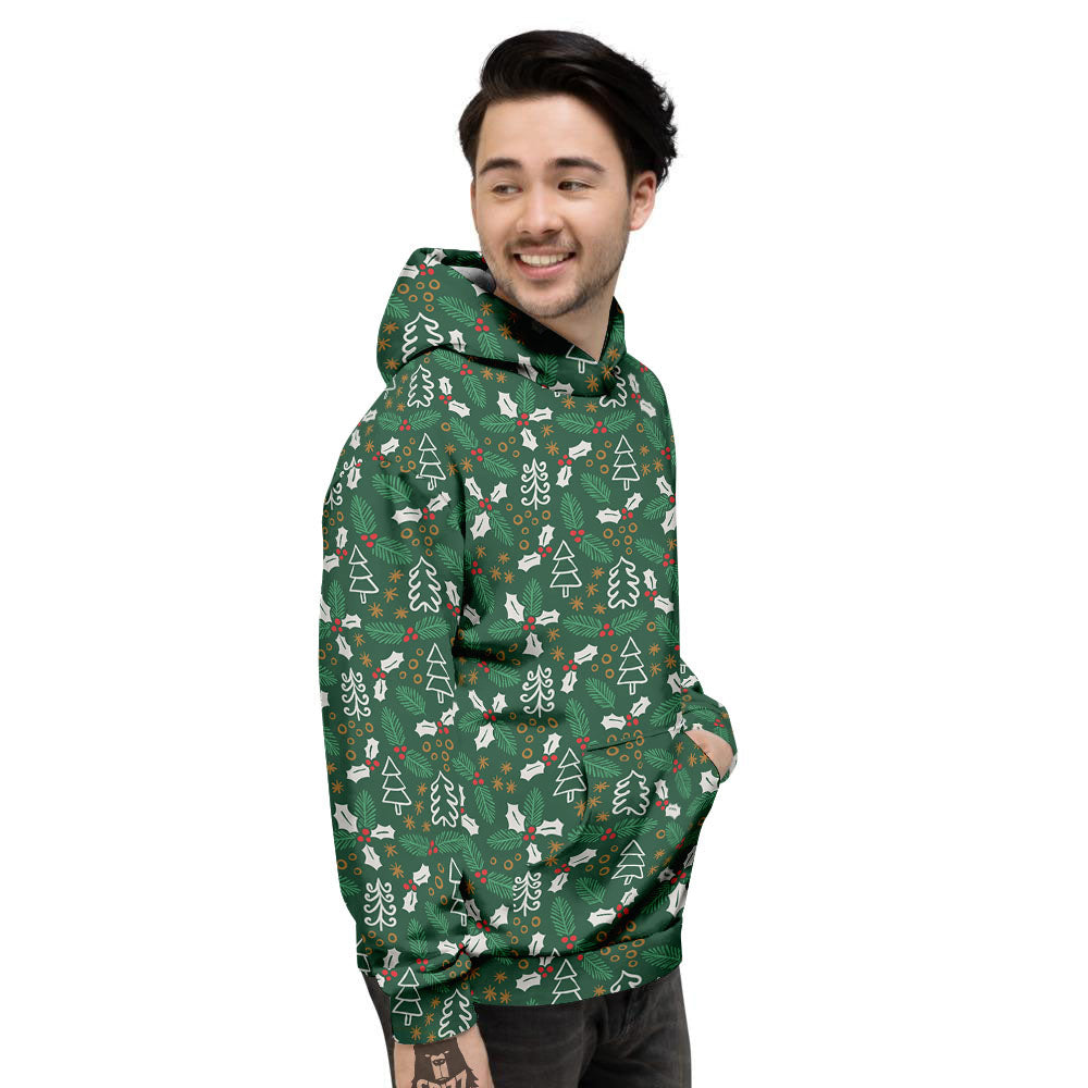 Ivy Leaf Christmas Print Pattern Men's Hoodie-grizzshop