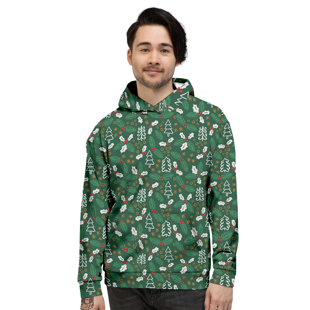Ivy Leaf Christmas Print Pattern Men's Hoodie-grizzshop