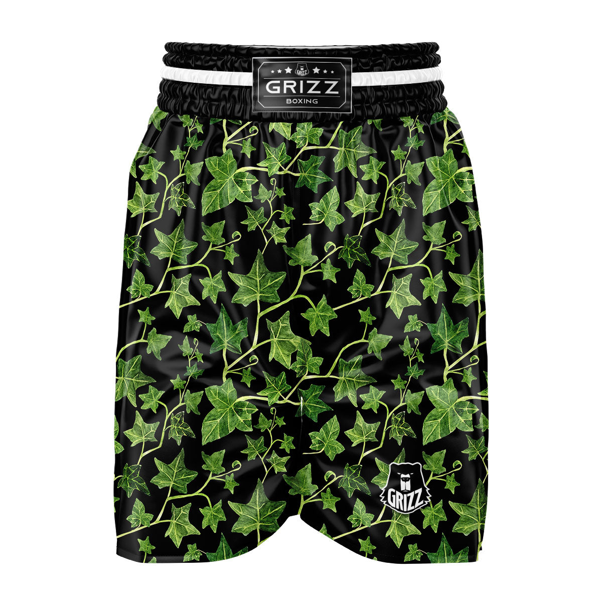 Ivy Leaf Green Print Boxing Shorts-grizzshop