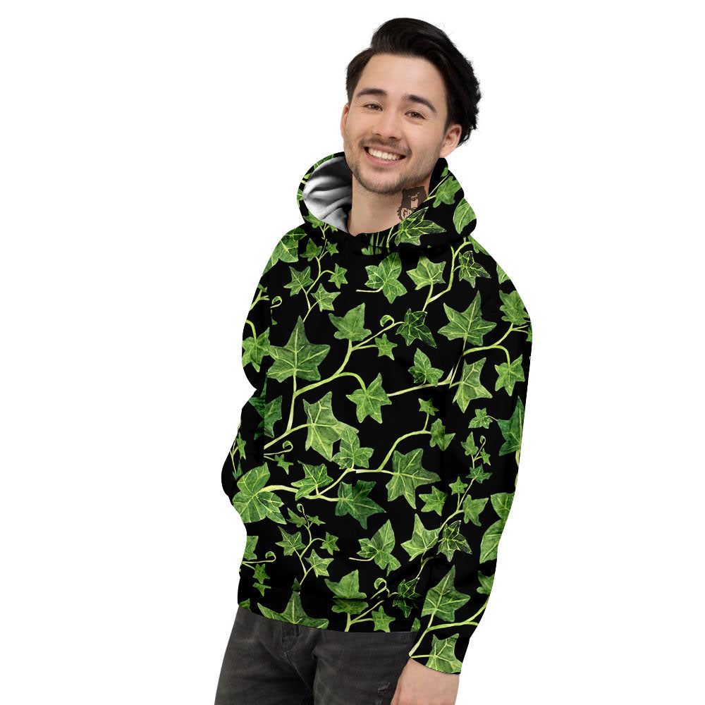 Ivy Leaf Green Print Men's Hoodie-grizzshop