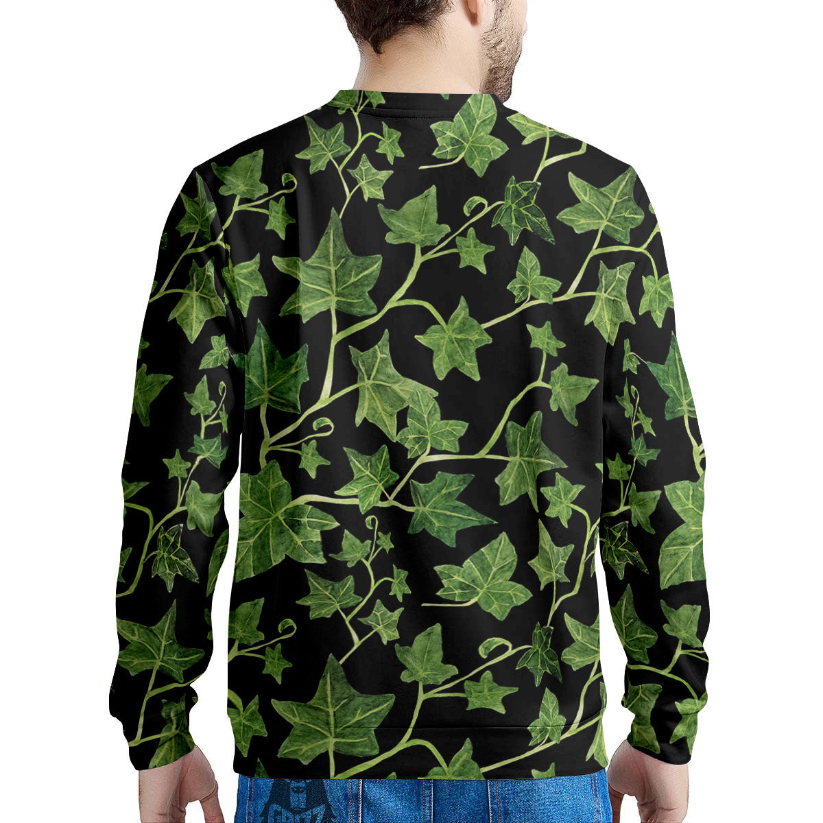 Ivy Leaf Green Print Men's Sweatshirt-grizzshop