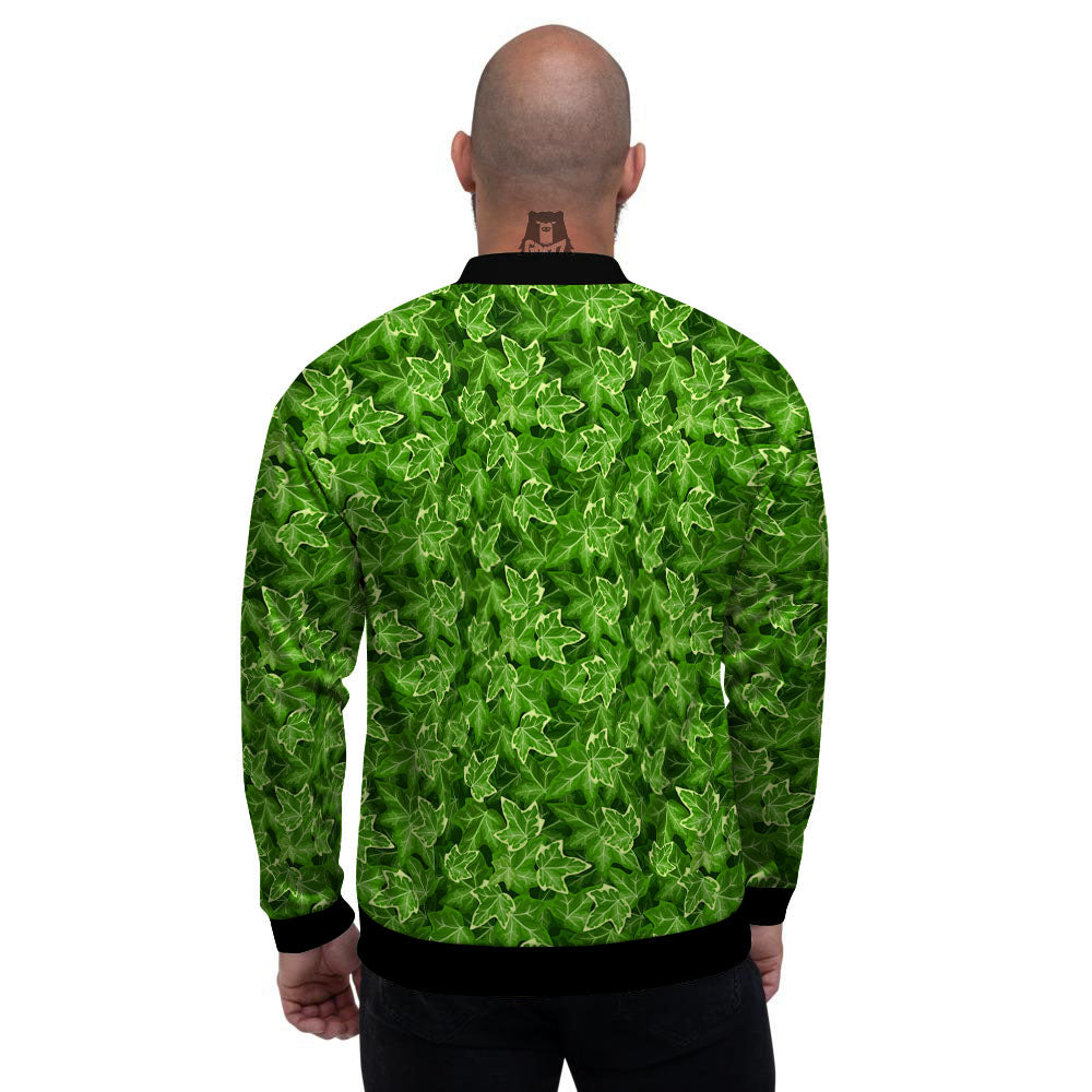 Ivy Leaf Green Print Pattern Men's Bomber Jacket-grizzshop