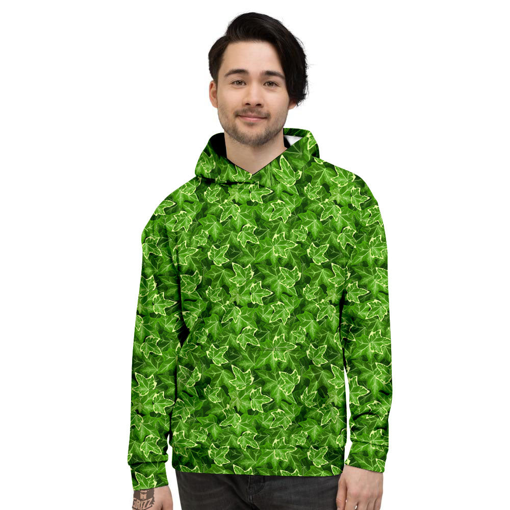 Ivy Leaf Green Print Pattern Men's Hoodie-grizzshop