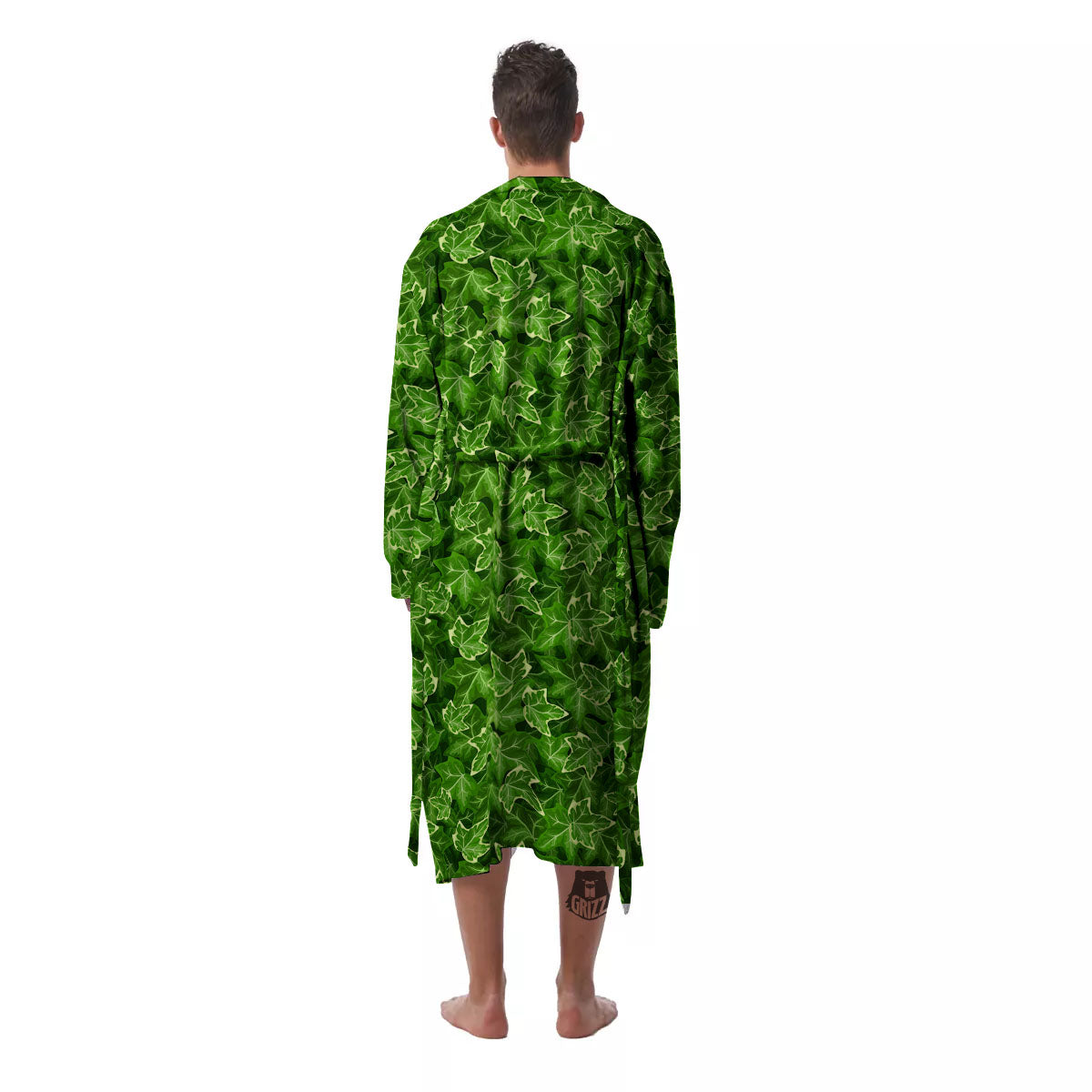 Ivy Leaf Green Print Pattern Men's Robe-grizzshop